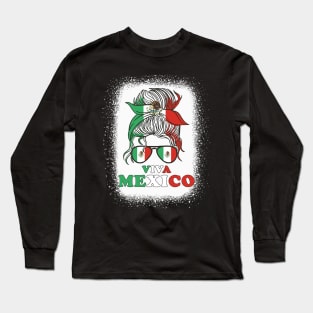 Mexico Independence Day Viva Mexico Pride Women Mexican Flag Long Sleeve T-Shirt